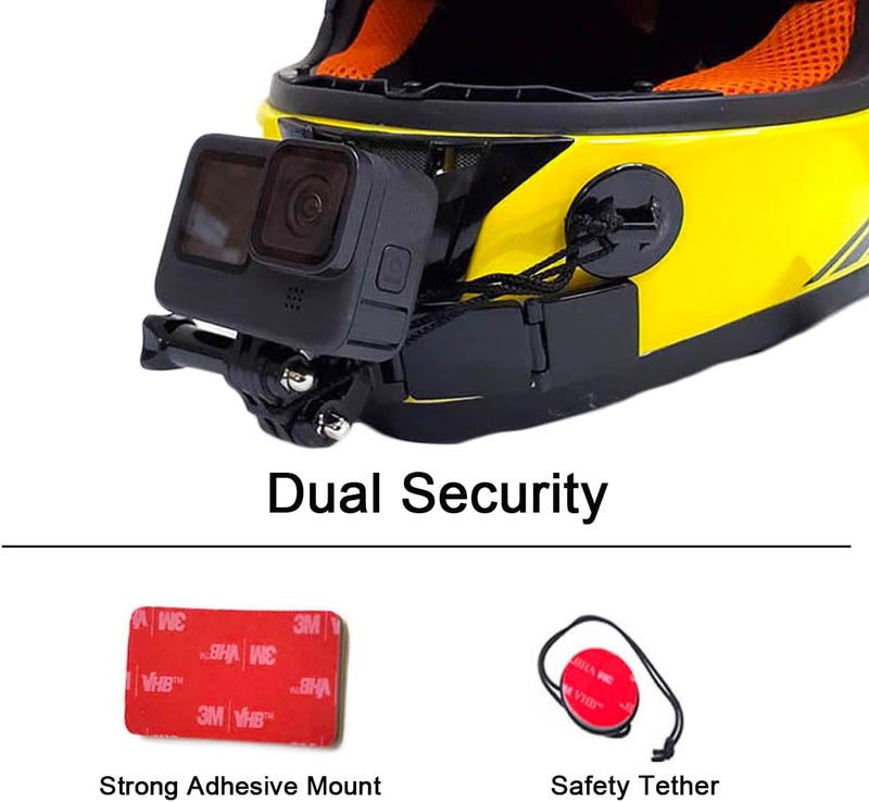 WLPREOE Helmet Chin Mount for GoPro, Adhesive Chin Mount Fit for Full Face Motorcycle Helmet, Immersive POV Recording, Compatible With GoPro Hero 13 12 11 10 9 8 Camera, Helmets Accessories Gear For Man Women - Image 2